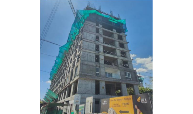DRA Astra construction update on 06-08-2026 showing Southeast Side Elevation View in Flats in Madhavaram - Chennai.