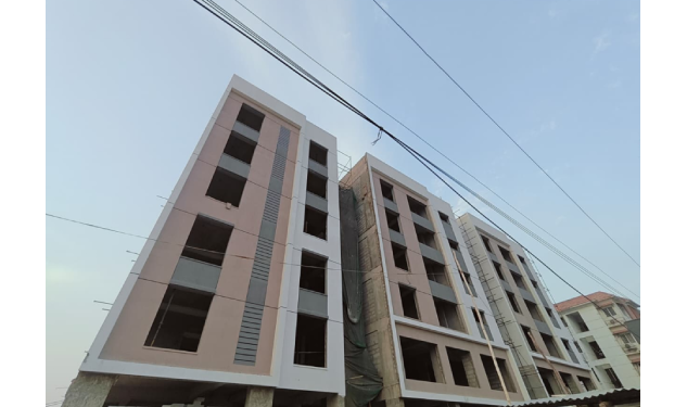 DRA Beena Clover construction update on 07-05-2026 showing Block-01 – Elevation View in Flats in East Tambaram - Chennai.