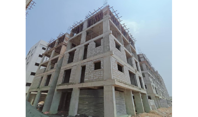 DRA Beena Clover construction update on 12-03-2026 showing Block-01 – Pour-2 – Fourth Floor Roof Slab Shuttering work in Progress in Flats in Selaiyur - Chennai.