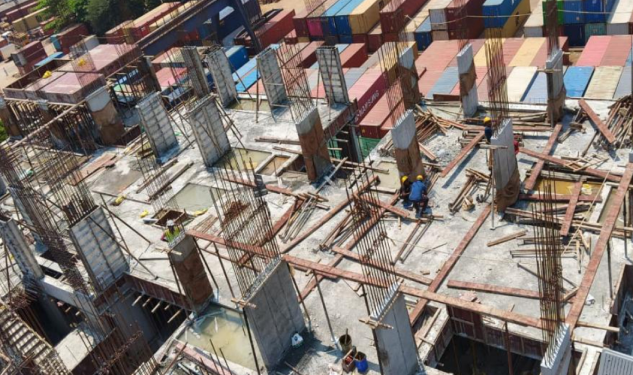 DRA Polaris construction update on 09-04-2026 showing Top View Porur 1 view in Flats in Madhavram - Chennai.