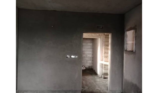 DRA Polaris construction update on 30 September 2026 showing seventh-floor flat internal plastering work in Madhavaram, Chennai.