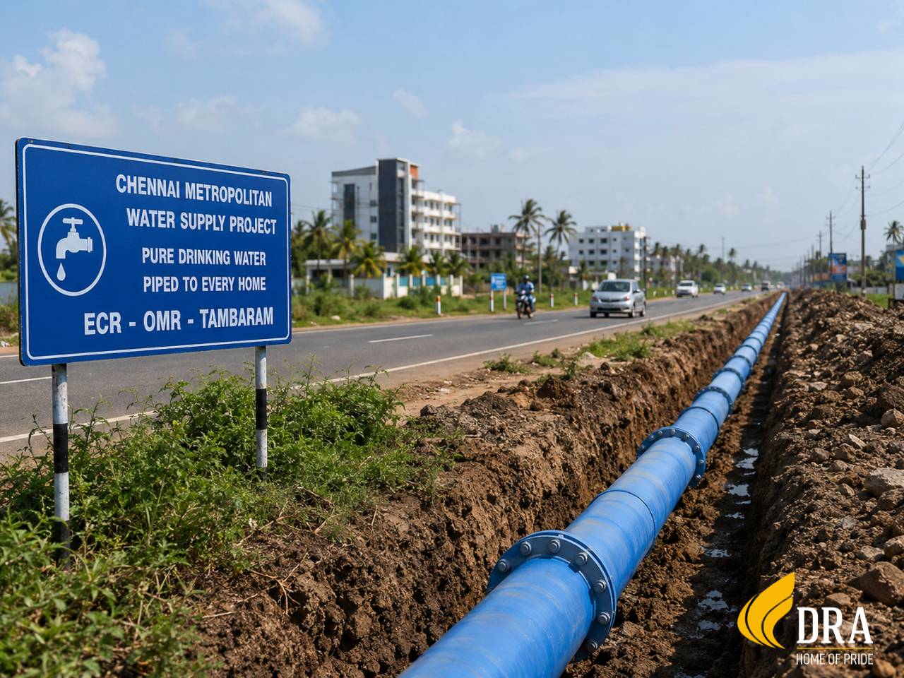 Image Heading: Piped Water Supply Boosts Home Buying Prospects in ECR, OMR and Tambaram